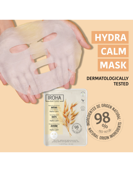 IROHA NATURE Ansigtsmaske Hydra Calm med havre, øjeblikkeligt beroligende 20ml