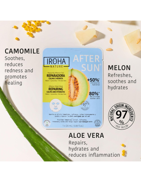 IROHA NATURE Ansigtsmaske efter soleksponering, lindrer irritation 25 ml