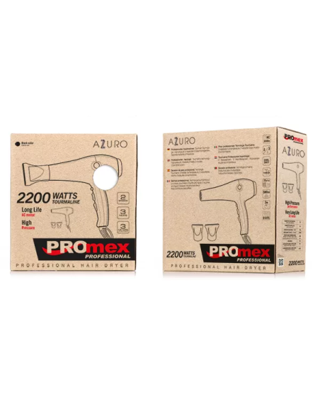 PROMEX Hårtørrer Azzuro, 2200W, 2 dyser