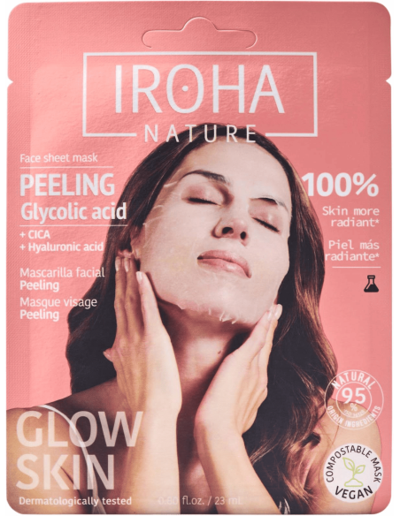 IROHA NATURE Peeling ansigtsmaske med glykolsyre 23 ml