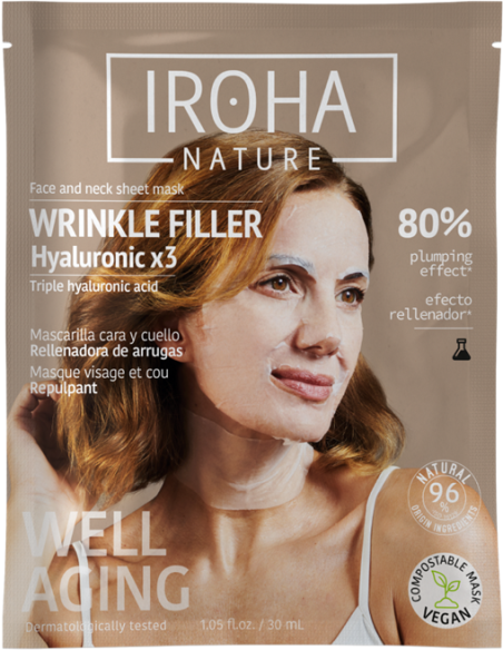 IROHA NATURE Fyldende ansigts- og halsmaske - Anti-age 23ml