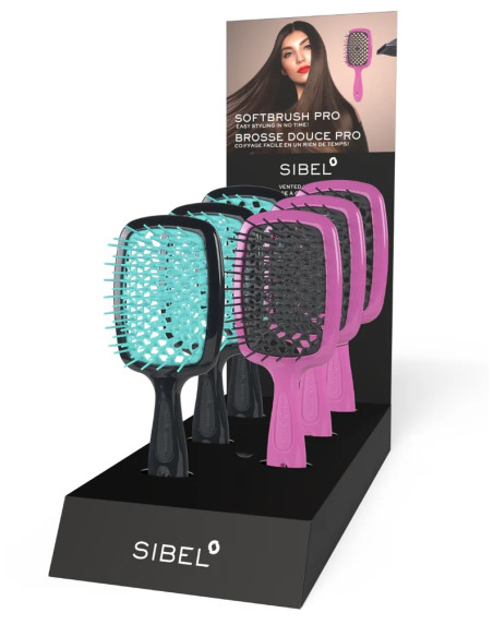 SOFTBRUSH børste, bikageformet ventileret base til hårtørring - styling 1 stk.