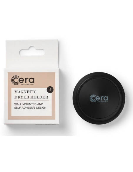 Hårtørrerholder, vægbeslag, magnet, sort
