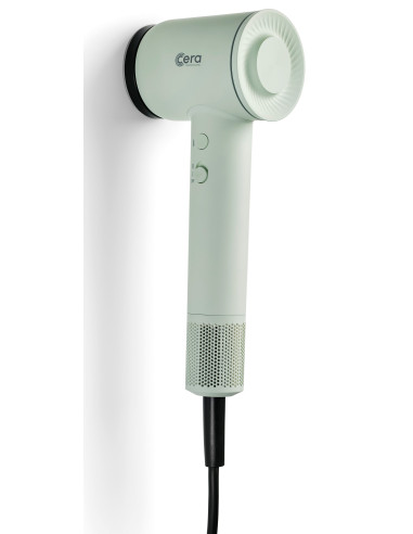 Hårtørrerholder, vægbeslag, magnet, sort