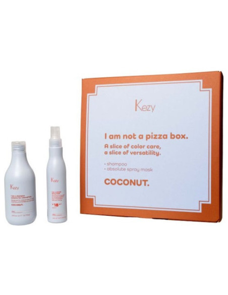 KEZY sæt til farvet og tørt hårpleje KOKOS (Shampoo 375ml + Hårmaske 18-i-en 200ml)
