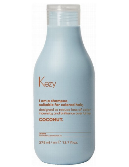 KEZY sæt til farvet og tørt hårpleje KOKOS (Shampoo 375ml + Hårmaske 18-i-en 200ml)