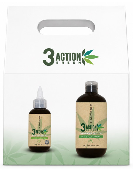 3ACTION GREEN ACTIVE PLUS Shampoo nr. 2 250 ml + ACTIVE PLUS Lotion nr. 3 100 ml