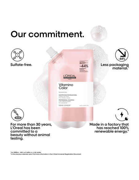L’Oréal Professionnel Serie Expert Vitamino Color shampoo refill til farvet hår, 1000 ml