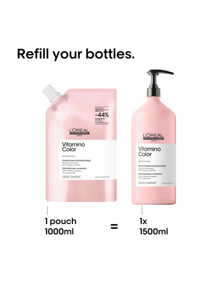 L’Oréal Professionnel Serie Expert Vitamino Color shampoo refill til farvet hår, 1000 ml