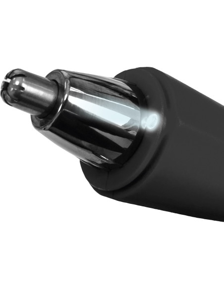 Efalock MICROTRIMMER sort minitrimmer til næse- og ørehår med 7 mm stålhoved og LED-lys