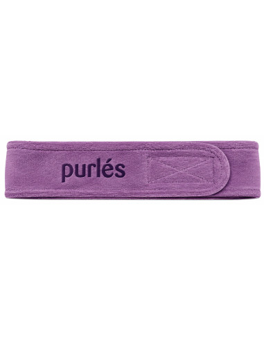 Purlés lila hårband med Purlés-logo