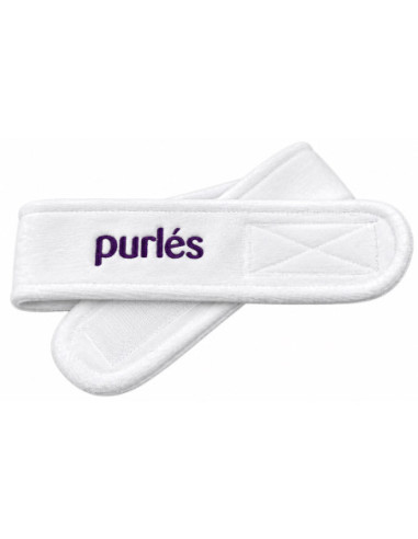Purlés hvidt hårband med Purlés-logo
