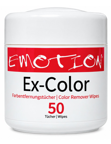 Emotion EX-COLOR servietter til fjernelse af hårfarvepletter, 50 stk., til skånsom fjernelse af hårfarve fra huden