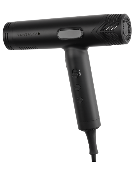 Efalock FANTASYA sort højhastighedshårtørrer, 1800 W, med digital betjening og diffuser