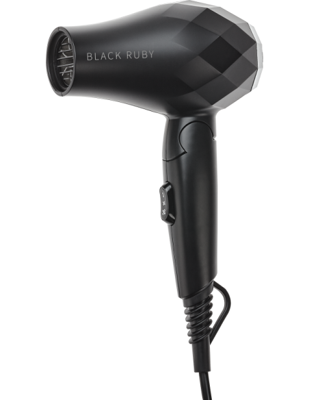 Efalock BLACK RUBY sort minihårtørrer, sammenklappelig rejsemodel på 1000 W