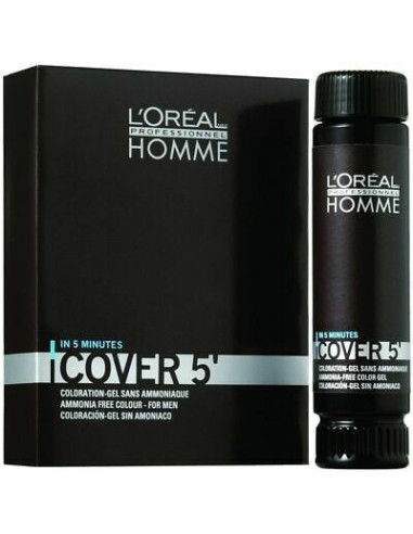 5 minūtēs krāsa L'Oreal Professionnel Homme Cover5' Light Brown Toner (5) 3X50ml