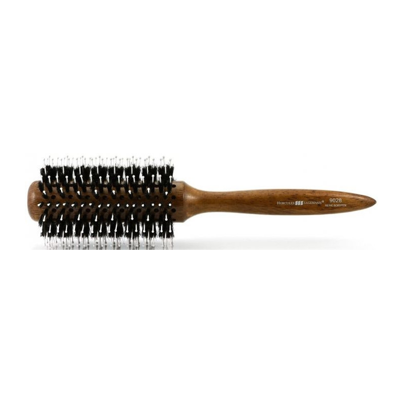 Round Brushing brush HERCULES SÄGEMANN with wild boar and polyamide bristles, wood, Ø 33/66 mm