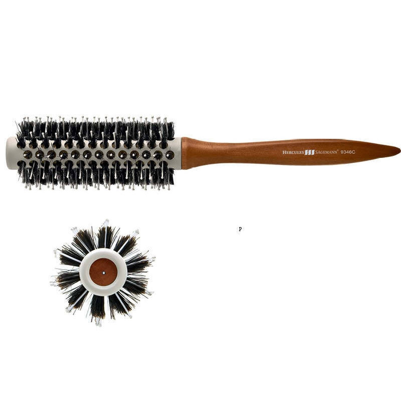 Thermal brush HERCULES SÄGEMANN, wooden, wild boar bristles, ceramic, Ø36/46 mm