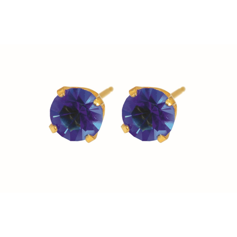 Fashion Sense Øreringe G/P 5MM SAFIR...
