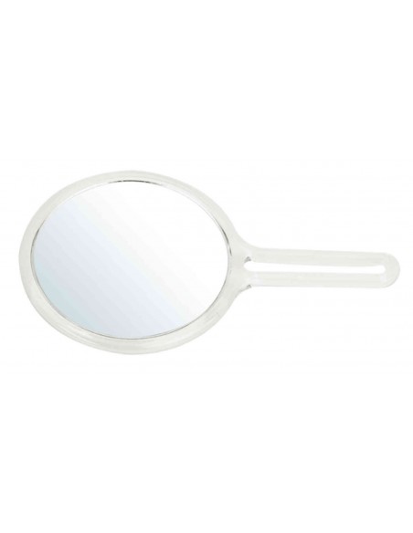 Spejl med 3x forstørrelse, dobbeltsidet, med håndtag, 14,7 cm