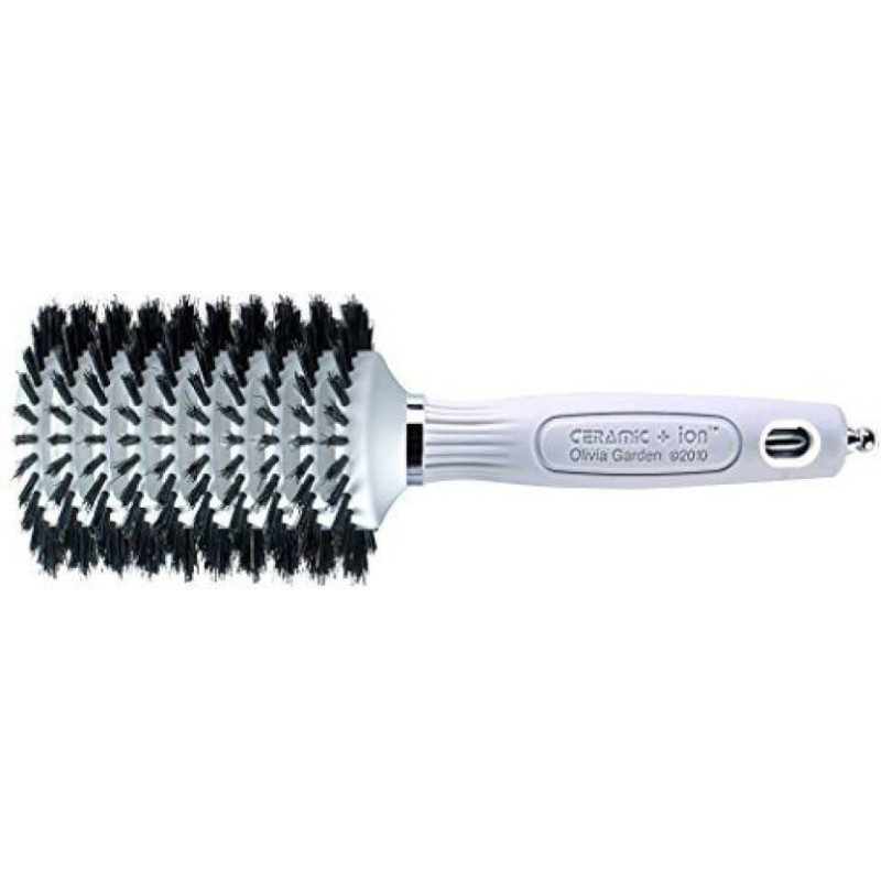 Thermal brush OLIVIA GARDEN TURBO VENT 100% BOAR, wild boar bristles, ceramic, with ion,  antistatic, oval, medium