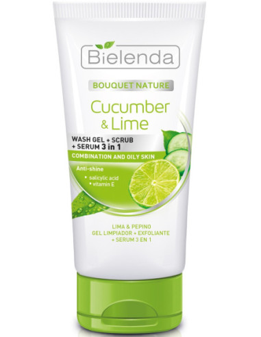 AGURK & LIME Gel-scrub-serum til...