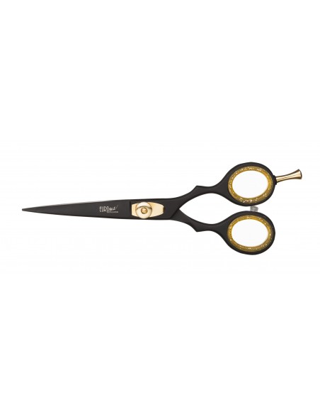Frisørsaks 5,5" SORT MAT, barberblad