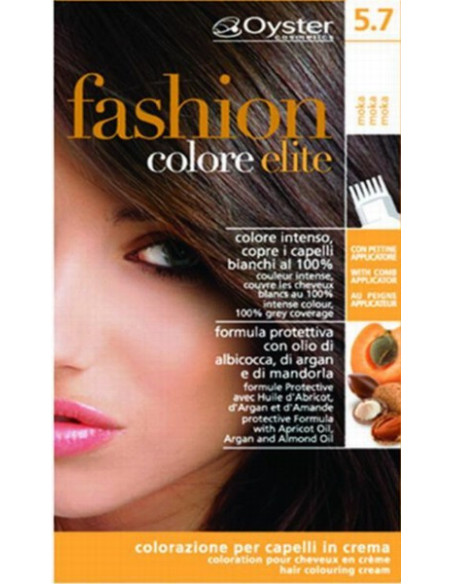 Fashion Colore Elite permanent hårfarvesæt 5.7 lys kakaobrun, 50+50+15 ml
