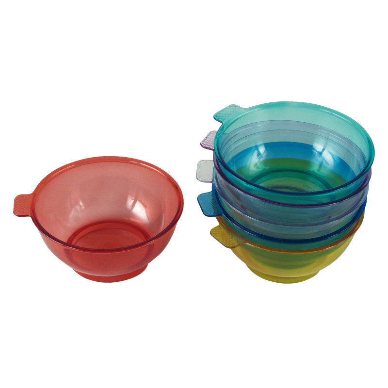 Hair colors mixing bowl,transparent,different colors,1 piece.