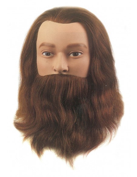 Mannequinhoved LEIF, herre, 100% naturligt hår, 20-25 cm