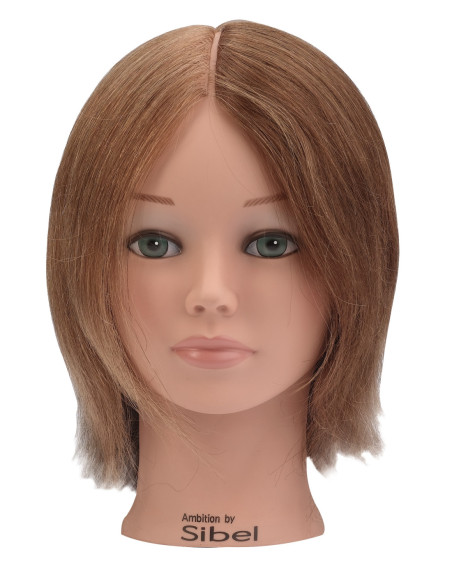 MANNEQUINHOVED I FARVER, 4 farver, 100% naturligt hår, 15-25 cm