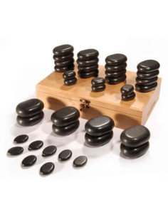 Sæt med varme massagesten,...