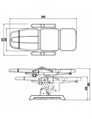 Pedicure-sofa med 3 motorer Mara