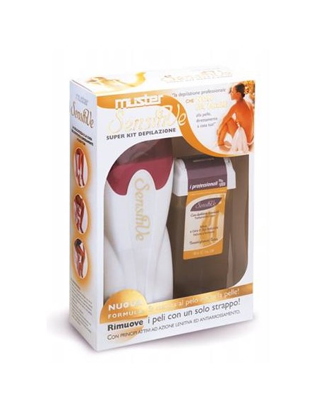 Voksvarmer SENSITIVE komplet med voks, hårfjerningspapir og olie