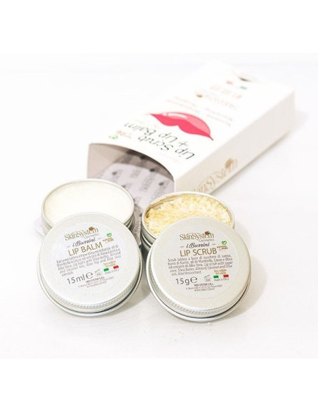 SkinSystem Læbe Volumen og Plejesæt (scrub 15g + balsam 15ml)