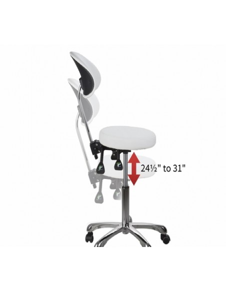 Håndværkerstol med 4 justeringsmekanismer og ergonomisk ryglæn Comfort, hvid