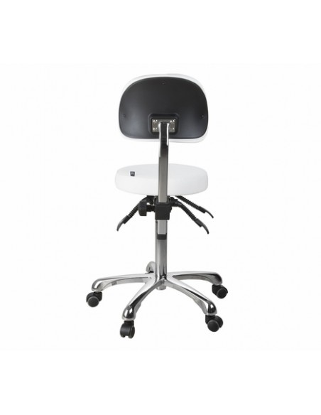 Håndværkerstol med 4 justeringsmekanismer og ergonomisk ryglæn Comfort, hvid