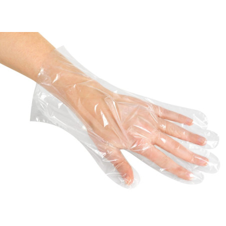 Engangshandsker, damehandsker, glatte, 24,5x27 cm, transparente, 100 stk./pakke.