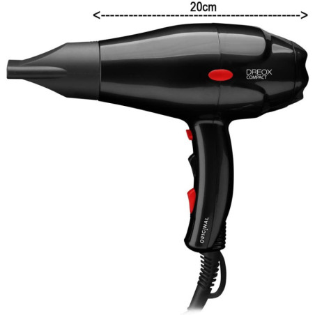 Hårtørrer Original Dreox Compact, sort, 2000 W