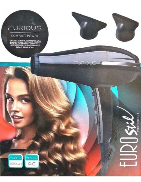 Hårtørrer FURIOUS (ioner, keramik, turmalin), 2200W