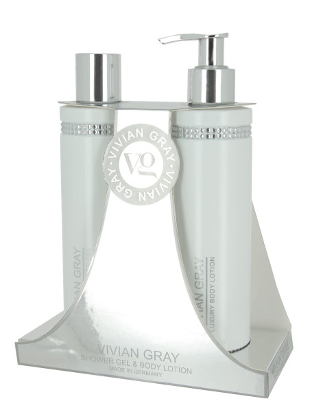 Crystals SET Showergel+bodylotion, hvid 2*250ml