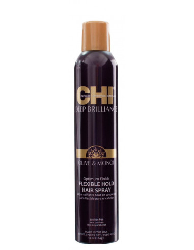 CHI DEEP BRILLIANCE Optimum Finish  elastīgas fiksācijas matu laka 284ml