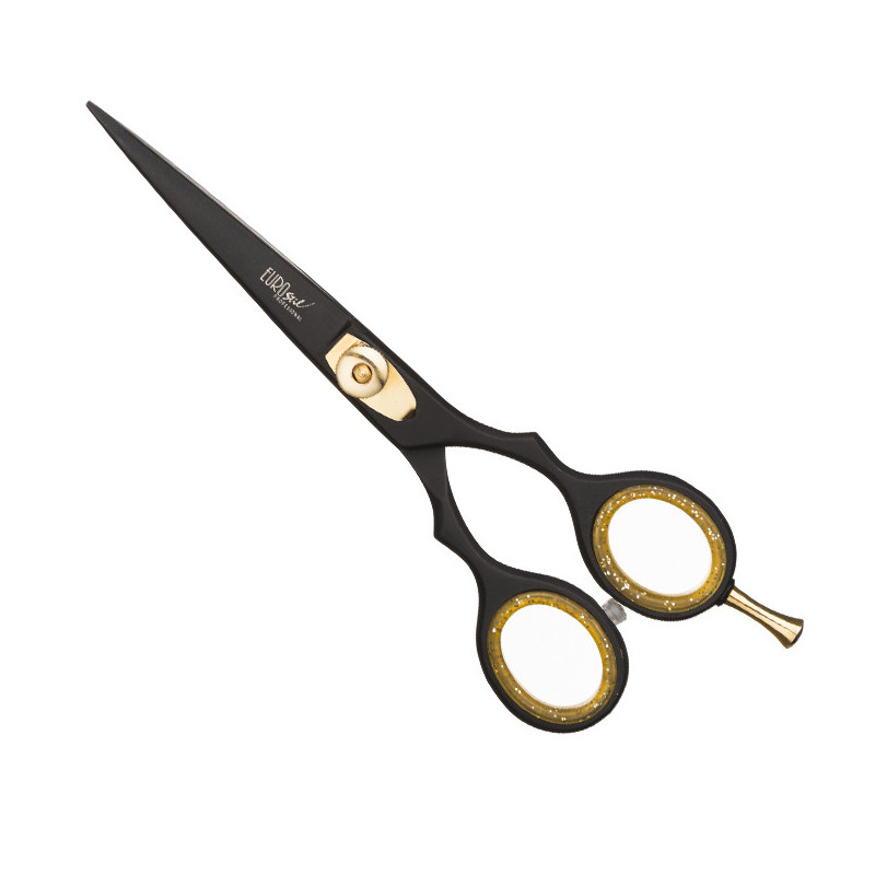 Frisørsaks 5,5" SORT MAT, barberblad