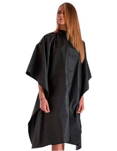 Cape with adhesive tape closure, nylon, black