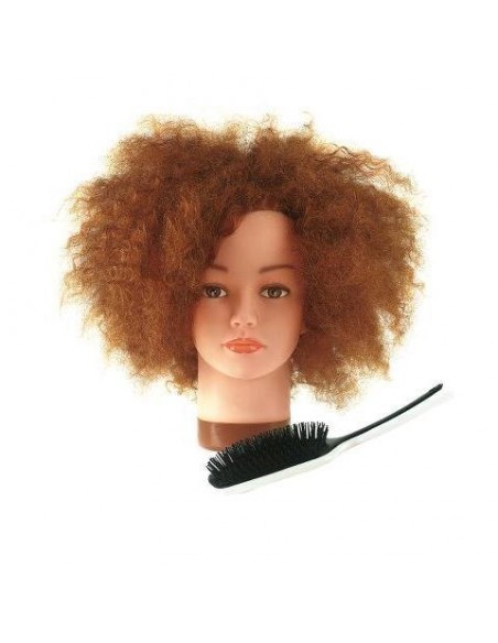 Mannequinhoved WHITNEY, til glatning, 100% naturligt hår, 15-30 cm