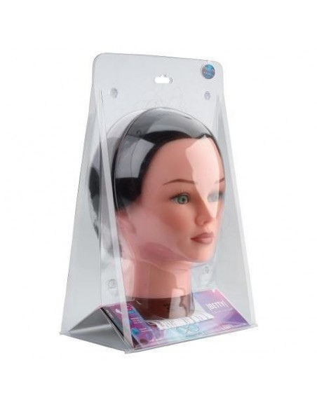 Mannequinhoved WHITNEY, til glatning, 100% naturligt hår, 15-30 cm