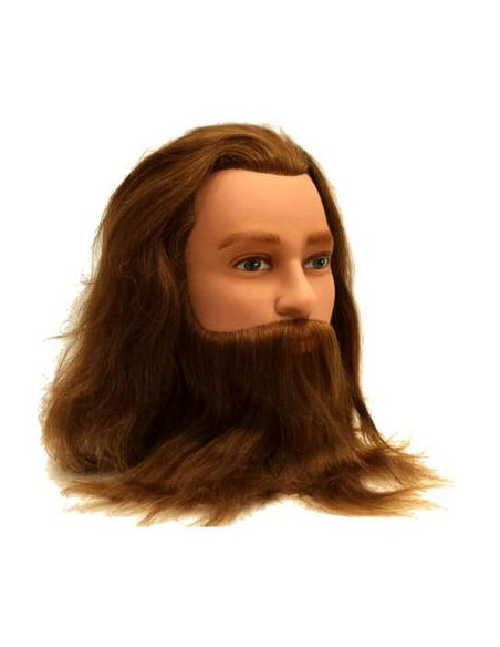 Mannequinhoved LEIF, herre, 100% naturligt hår, 20-25 cm
