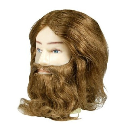 Mannequinhoved KARL, herre, 100% naturligt hår, 20-25 cm