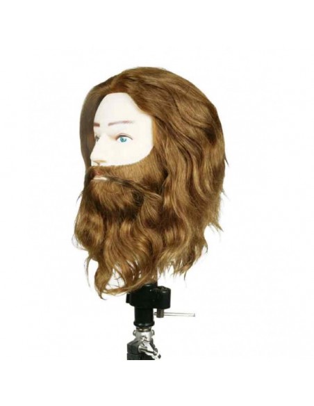 Mannequinhoved KARL, herre, 100% naturligt hår, 20-25 cm