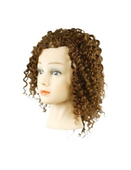 Mannequinhoved Guliana, 100% naturligt hår, krøllet, 25-30 cm